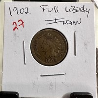 1902 FULL LIBERTY INDIAN HEAD PENNY CENT