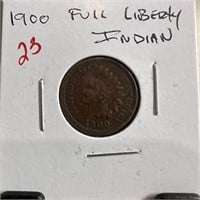 1900 FULL LIBERTY INDIAN HEAD PENNY CENT
