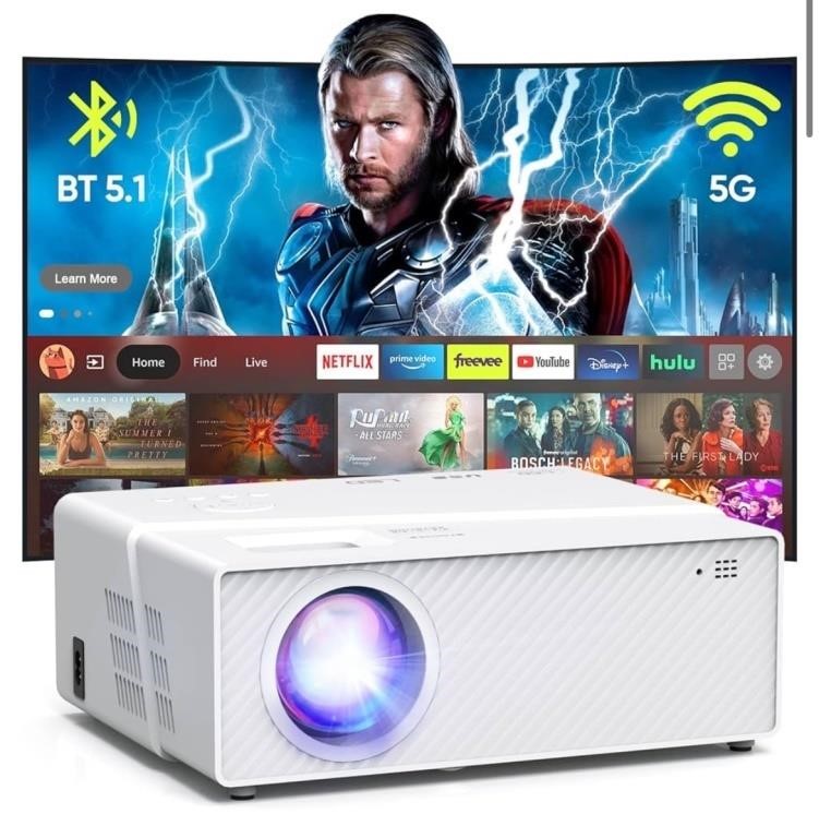 5G WiFi Bluetooth Projector with Screen, 450 A