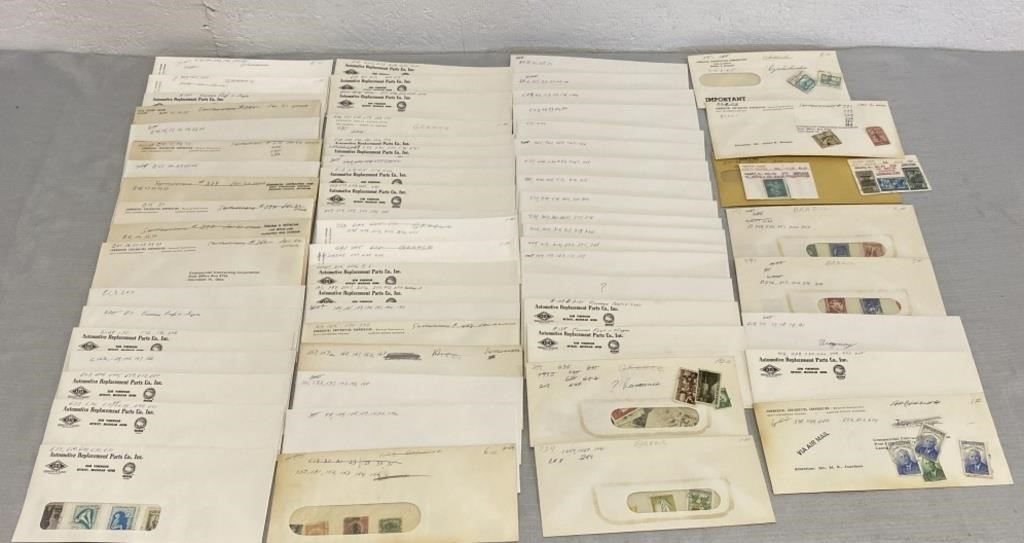 64 Envelopes Of Vintage Stamps