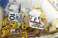 FLAGGING, PLASTIC SIGNS IN CRATE