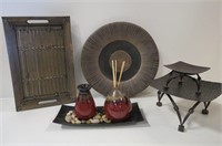 Reed Defuser Jars, Pottery Plate, Bamboo Tray &