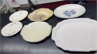 Vintage platters, turkey platter marked Japan,