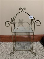 GLASS SHELF ACCENT METAL FRAME