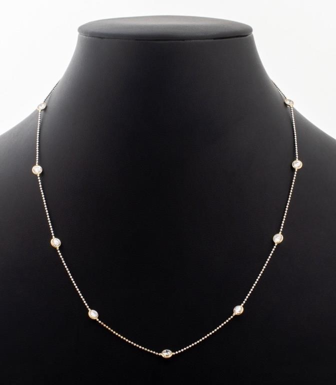 Italian 14K Gold Peretti Style Station Necklace