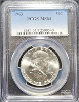 1963 Franklin Half Dollar - MS63 PCGS Stunner