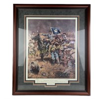 Civil War Print Art framed and matted, featuring