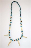 Polished Bead and Metal Necklace