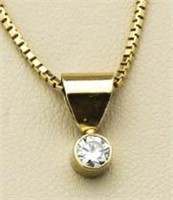 14kt Gold Brilliant Bezel Set Diamond Pendant