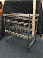 Metal Wire Storage Rack with 2 Pull-Out Baskets