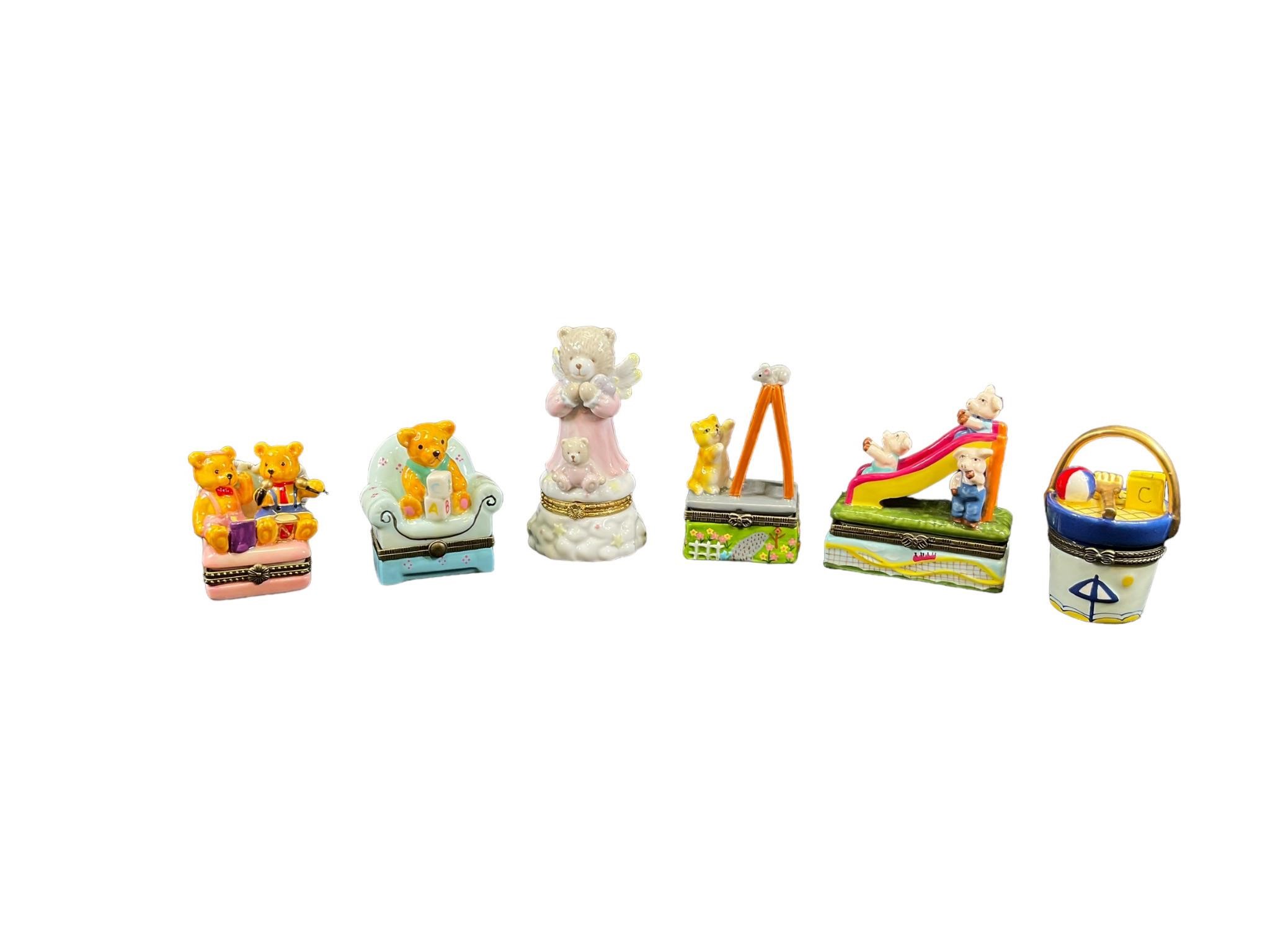 6-Assorted Porcelain Trinket Boxes