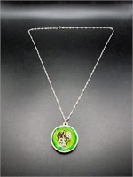 .925 Silver Platted Necklace w/ Dragon Pendent