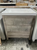 30 1/4 In. Weathered Wood Vanity Top W/ White