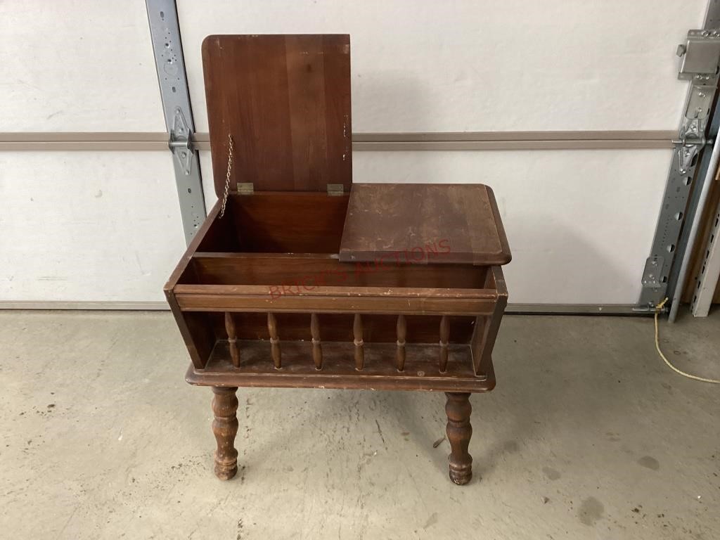 Antique Coffee Table with Magazine Storage