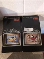 2 beam bourbon duck stamp series decanters- empty