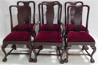 Set of 6 Chippendale Ball & Claw Foot Chairs
