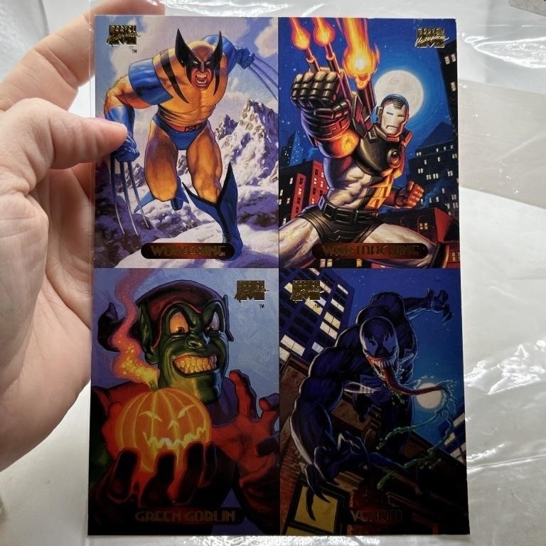 SHEET OF MARVEL MASTERPIECES CARDS