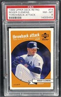 1999 U.D. Retro Roger Clemens Throwback PSA 8