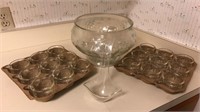 Punch bowl and cups
