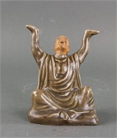 Chinese Qing Period Porcelain Lohan Statue