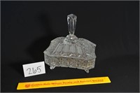 Rectangular Shaped Crystal Candy Dish w/Lid