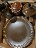 Decorative individual plates, pot, and pitcher