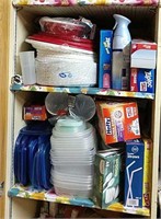 Ziploc/garbage bags, paper plates, straws, plastic