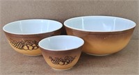 3pc Pyrex Old Orchard Mixing Bowls