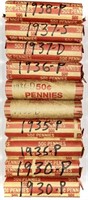 (10) Rolls 1930's Wheat Cent Penny Lot