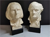 9" Liszt and Wagner Busts or Bookends