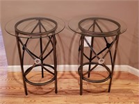 Glass Top Metal Side Tables