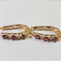 $160 Silver Garnet(3.5ct) Earrings