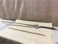 Shakespeare reel with wooden rod