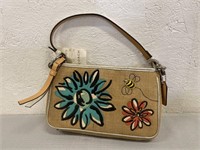 Coach Flowers And Bees Canvas Bag 8.5"x5”
