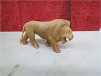 Folk Art Wood Carved Lion