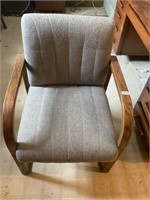 Cloth and wood chair