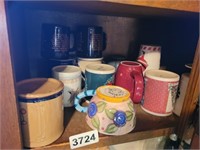 SHELF FULL OF COFFEE MUGS