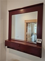 Nice hallway mirror w/ storage & hanging 42" x 35"
