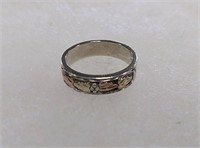 Sterling+12 kt gold size 8 1/4 ring