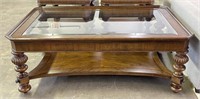 Thomasville Ornate Heavy Coffee Table w/ Glass Top