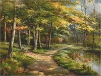 DECORATIVE PAINTING FOREST PATH, 30" X 40"