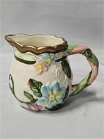 WMG CERAMIC CREAMER PITCHER BEAUTIFUL FLOWERS