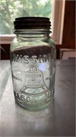 Antique Mission Mason Jar with Milkglass zinc