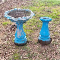 Blue Birdbath & Extra Base