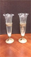 Antique Etched Glass Vases