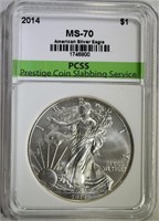 2014 AMERICAN SILVER EAGLE, PCSS PERFECT GEM BU