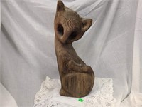 interesting piece artist carved wood cat