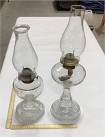 Glass oil lamps-17.25 in, 20 in