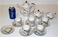 Raised Dragon Design Japan Porcelain Tea Set