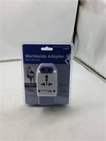 Worldwide adapter with USB port